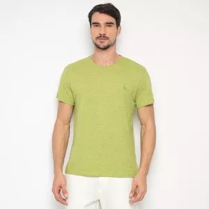 Camiseta Em Mescla<BR>- Verde Limão