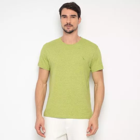 Camiseta Em Mescla- Verde Limão