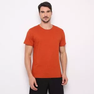 Camiseta Em Mescla<BR>- Laranja Escuro