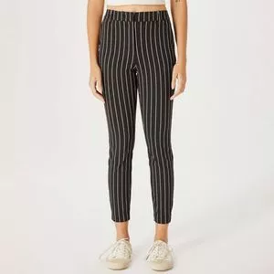 Calça Skinny Listrada<BR>- Preta & Branca