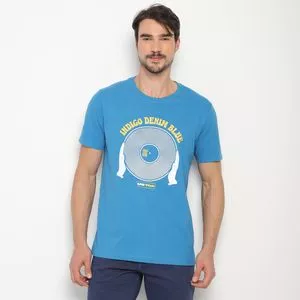 Camiseta Abstrata<BR>- Azul