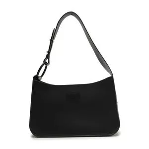 Bolsa De Ombro Com Tag<BR>- Preta<BR>- Brizza