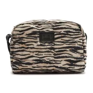 Bolsa Transversal Animal Print<BR>- Preto & Bege<BR>- Brizza