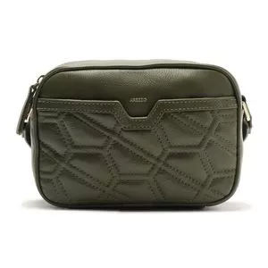 Bolsa Transversal Em Matelassê<BR>- Verde Militar