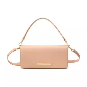 Bolsa De Ombro Com Tag<BR>- Rosa Claro