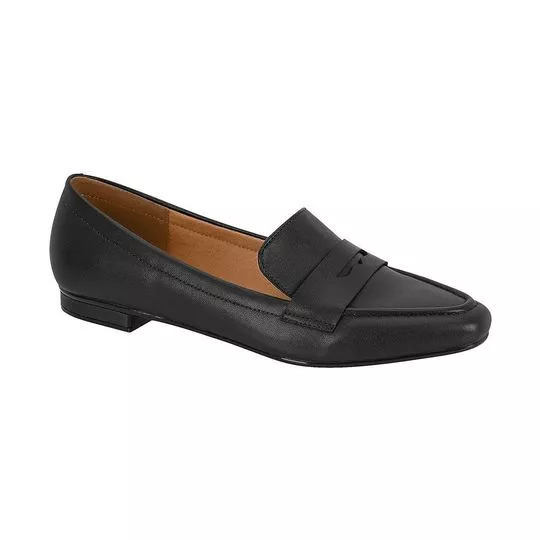 Loafer Com Tira- Preto- Vizzano