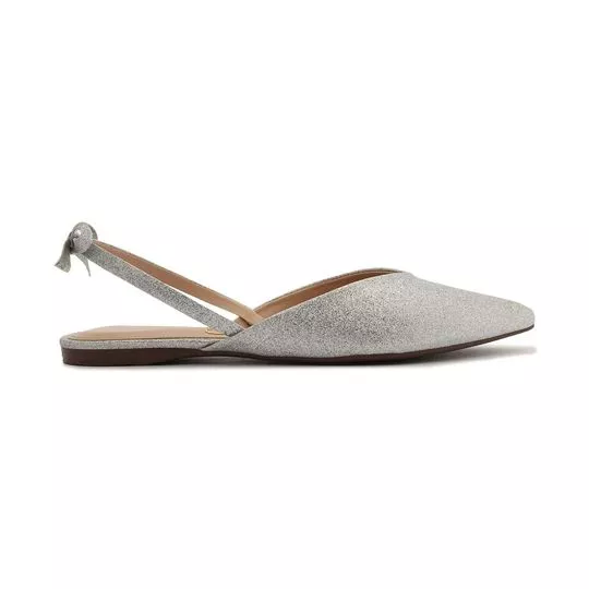 Slingback Com Glitter- Prateado- My Shoes