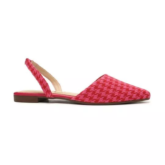 Slingback Rasteiro Texturizado- Vermelho & Rosa- My Shoes