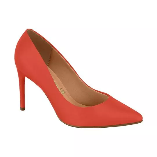 Scarpin Liso- Laranja- Salto: 9,5cm- Vizzano