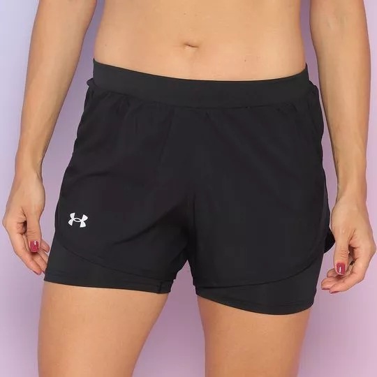 Short Com Logo- Preto & Branco- Under Armour