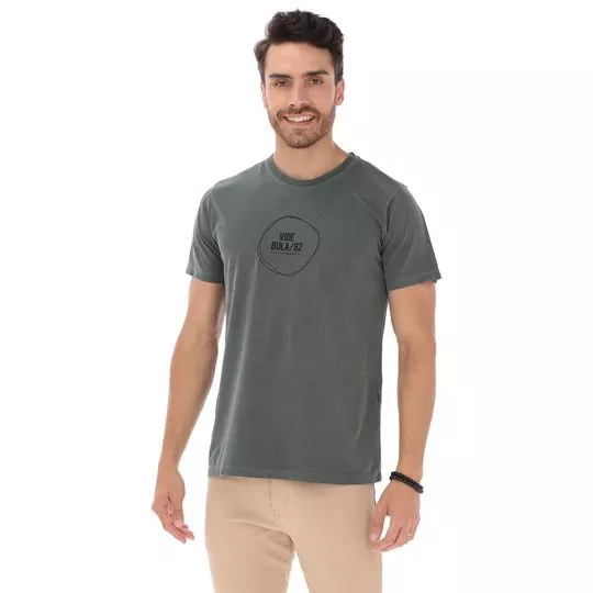 Camiseta Vide Bula 82- Verde Militar & Preta- Vide Bula