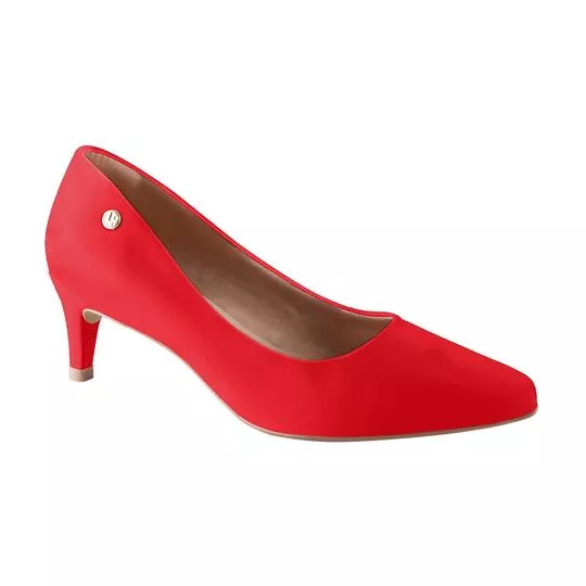 Scarpin Liso- Vermelho- Salto: 5,5cm- VIA UNO