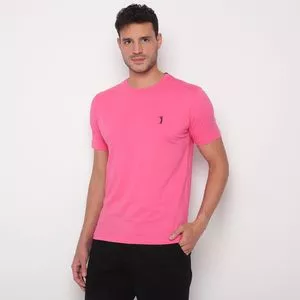 Camiseta Com Bordado<BR>- Pink