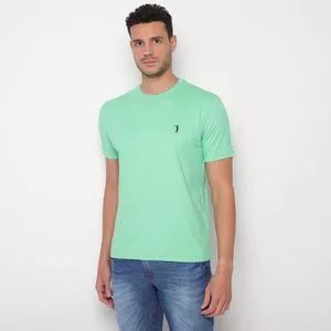 Camiseta Com Bordado<BR>- Verde Claro