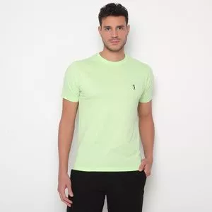 Camiseta Com Bordado<BR>- Verde Claro