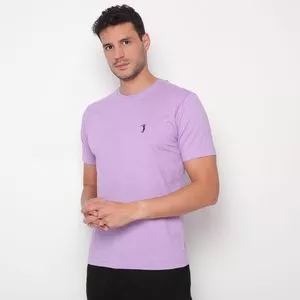 Camiseta Com Bordado<BR>- Lilás