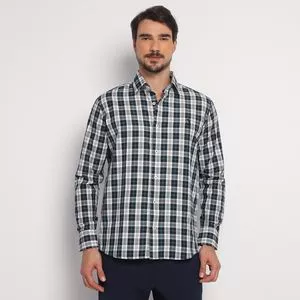 Camisa Classic Fit<BR>- Preta & Off White