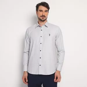 Camisa Classic Fit<BR>- Cinza Claro