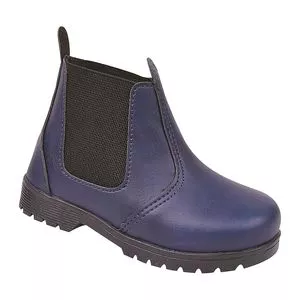 Bota Com Recortes<BR>- Azul Marinho & Preto