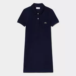 Vestido Godê Em Petit Piquê<BR>- Azul Marinho