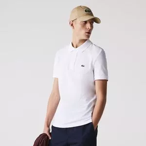 Polo Slim Fit Em Petit Piquê<BR>- Branca