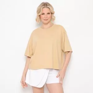 Camiseta Oversized Summer Pack<BR>- Bege