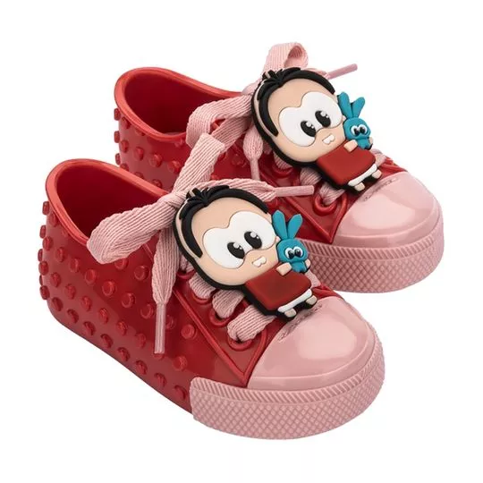 Mini Melissa Polibolha + Mônica Toy®- Vermelha & Rosa- Melissa