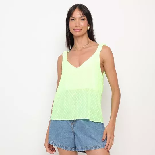 Blusa Com Recortes- Verde Claro- My Favorite Things