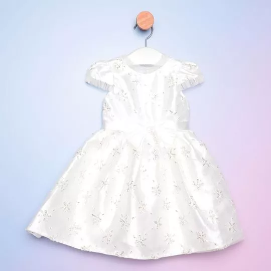 Vestido Com Lantejoulas- Branco- PETIT CHERIE