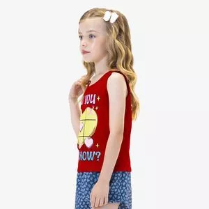 Conjunto De Regata & Short Corações<BR>- Vermelho & Azul<BR>- Rovitex