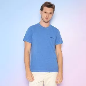 Camiseta Com Bordado<BR>- Azul Royal