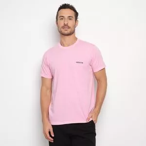 Camiseta Com Inscrições<BR>- Rosa Claro