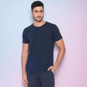 Camiseta Básica<BR>- Azul Marinho