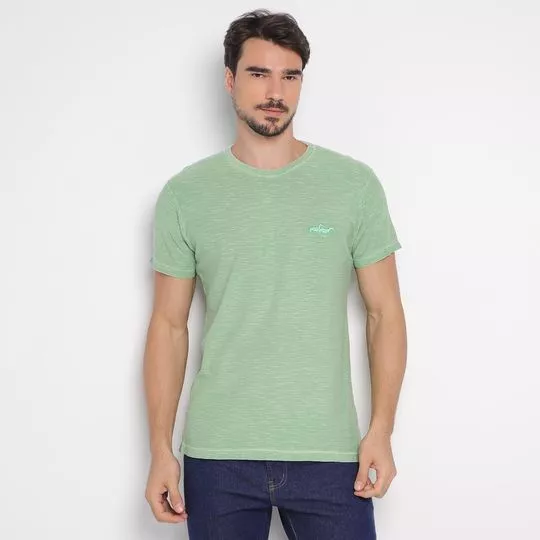 Camiseta Com Bordado- Verde Claro