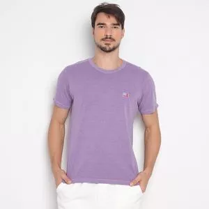 Camiseta Com Bordado<BR>- Lilás