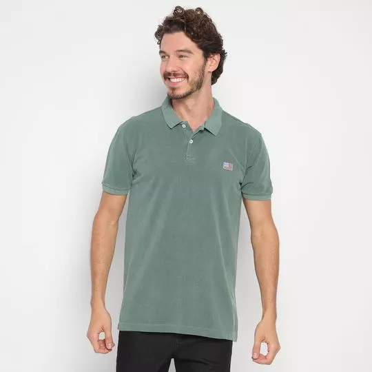 Polo Clássica Com Bordado- Verde Escuro