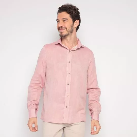 Camisa Lisa- Rosa Claro