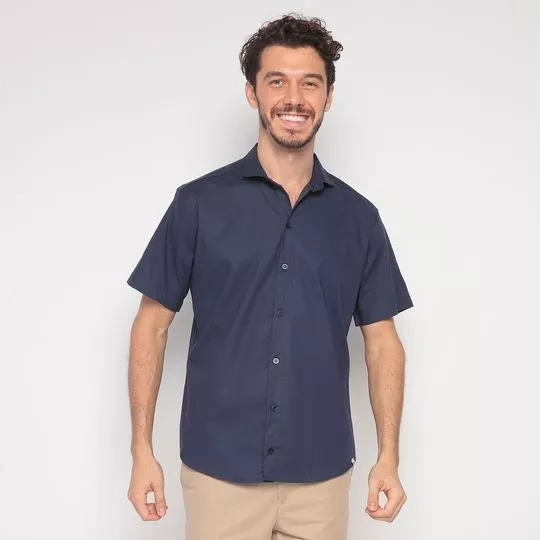 Camisa Lisa- Azul Marinho