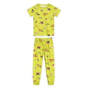 Pijama Cachorrinhos<BR>- Verde Claro & Preto<BR>- Marisol