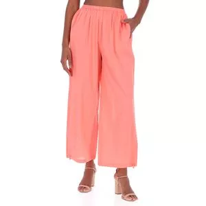 Calça Pantacourt Com Bolsos<BR>- Laranja Claro<BR>- Animale