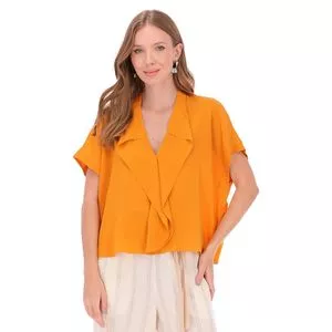 Blusa Em Seda<BR>- Laranja