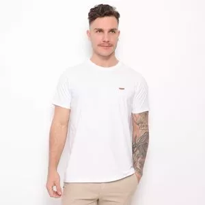 Camiseta Com Bordado<BR>- Branca