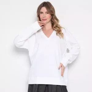 Blusa Ampla Lisa<BR>- Branca