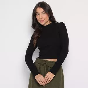 Cropped Liso<BR>- Preto