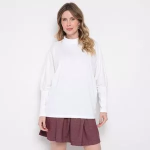 Blusa Ampla Lisa<BR>- Branca