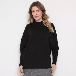 Blusa Ampla Lisa<BR>- Preta