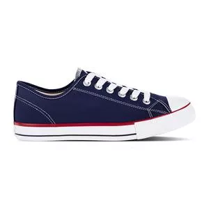 Tênis Casual<BR>- Azul Marinho & Vermelho