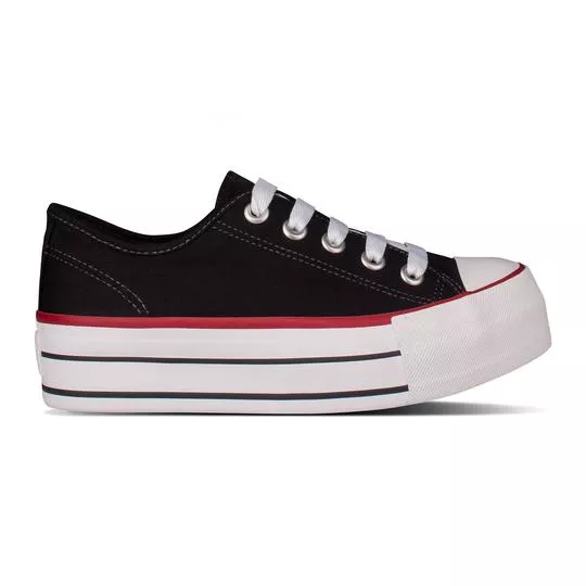 Tenis Plataforma Preto Vermelho PRIVALIA O outlet online de moda e lifestyle N 1 no Brasil