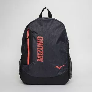 Mochila Mizuno<BR> - Preta & Laranja<BR> - 50x32x14cm<BR> - Mizuno