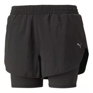 Short Com Sobreposição<BR>- Preto